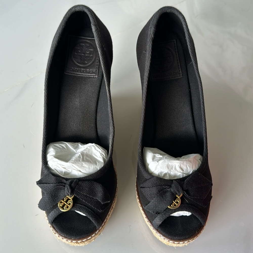 Tory Burch black espadrilles - used once.